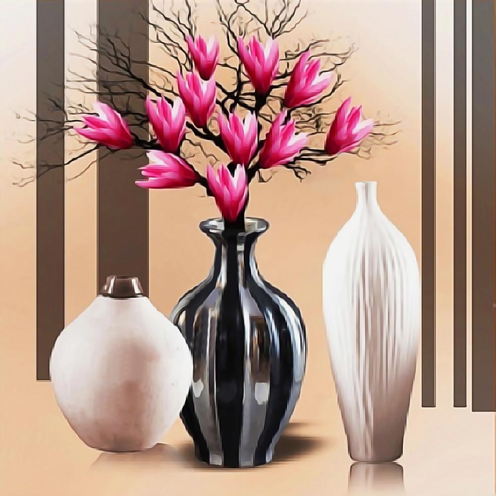 Vase - Full Drill Round Drill Painting - 45x45cm