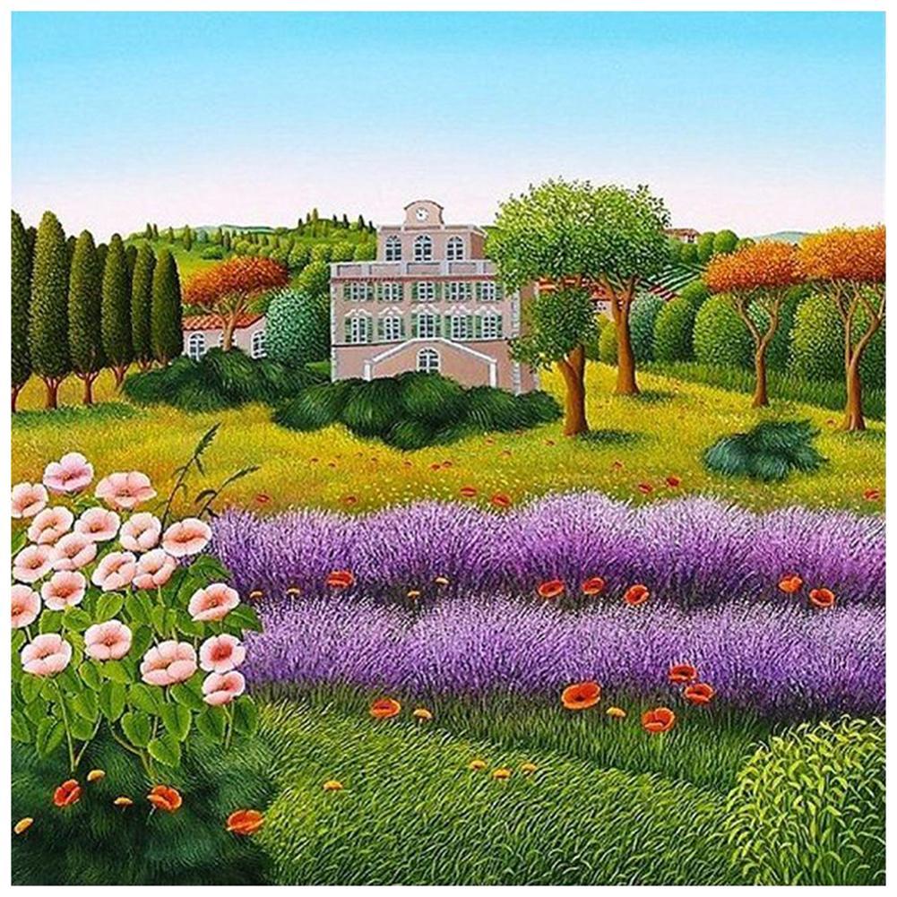 Flower Yard - Full Drill Round Drill - 30x30cm