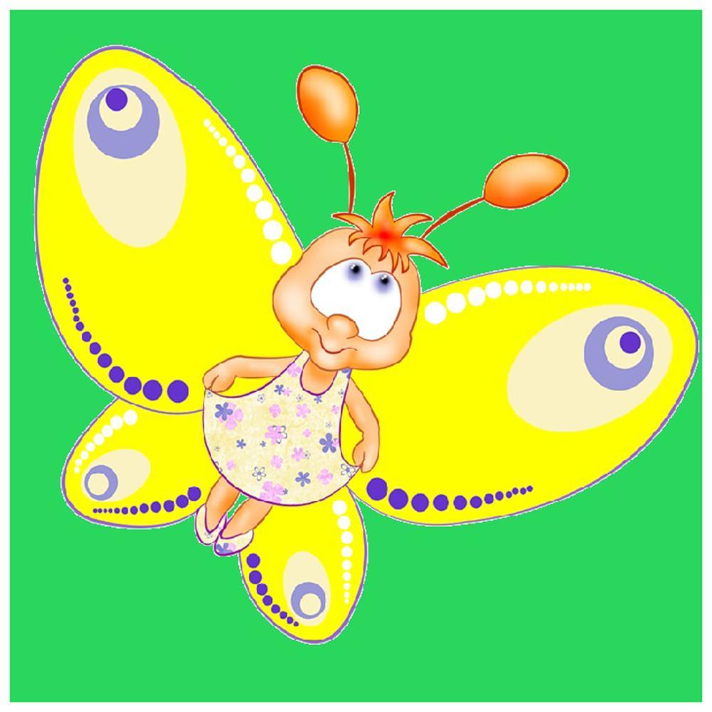 Cartoon Butterfly - Full Drill Round Drill - 30x30cm