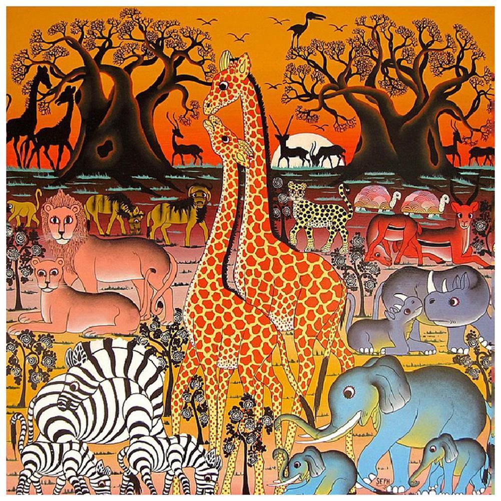 Giraffe Animal - Full Drill Round Drill - 30x30cm