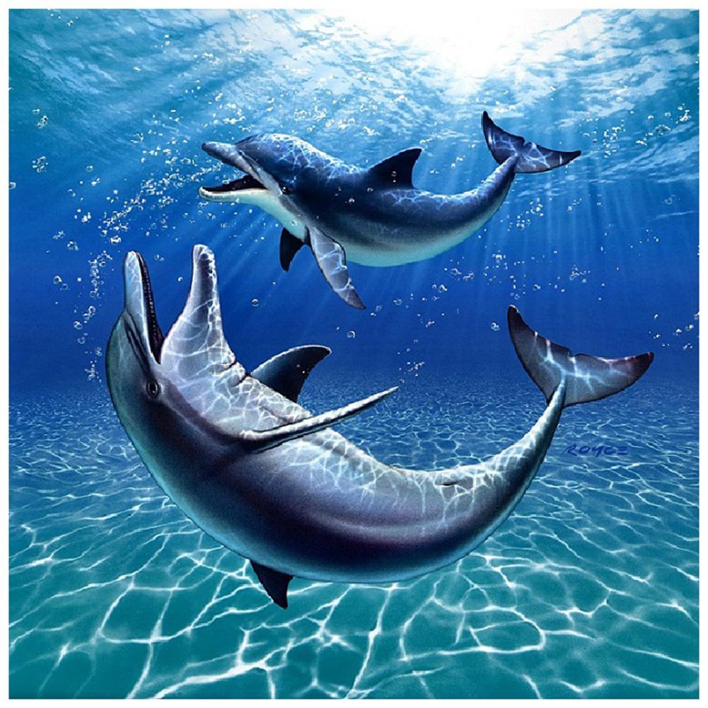 Two Whale - Full Drill Round Drill - 30x30cm