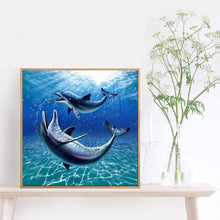 Load image into Gallery viewer, Two Whale - Full Drill Round Drill - 30x30cm
