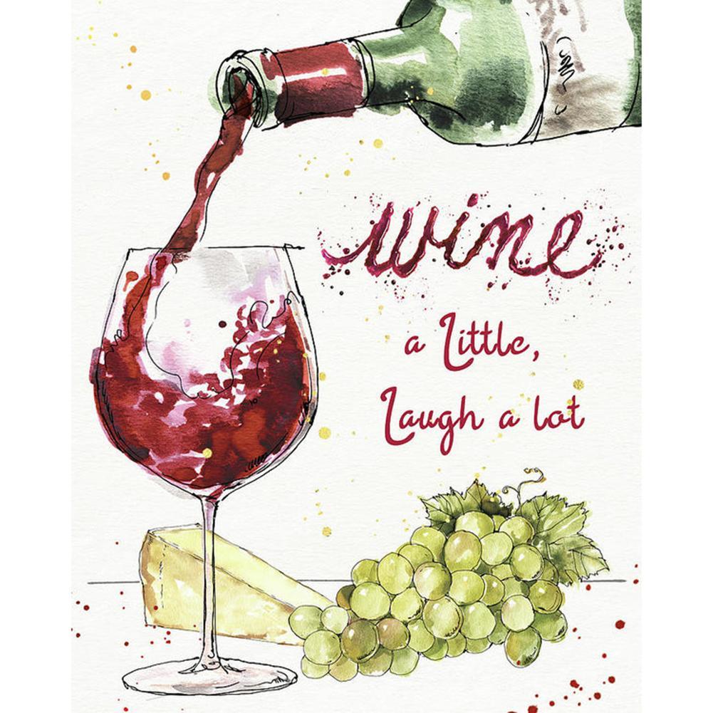 Wine Glass - Full Drill Round Drill - 30x40cm