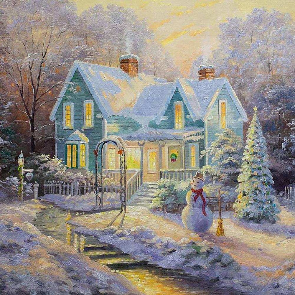 Snow Scene  - Full Drill Round Drill - 30x30cm