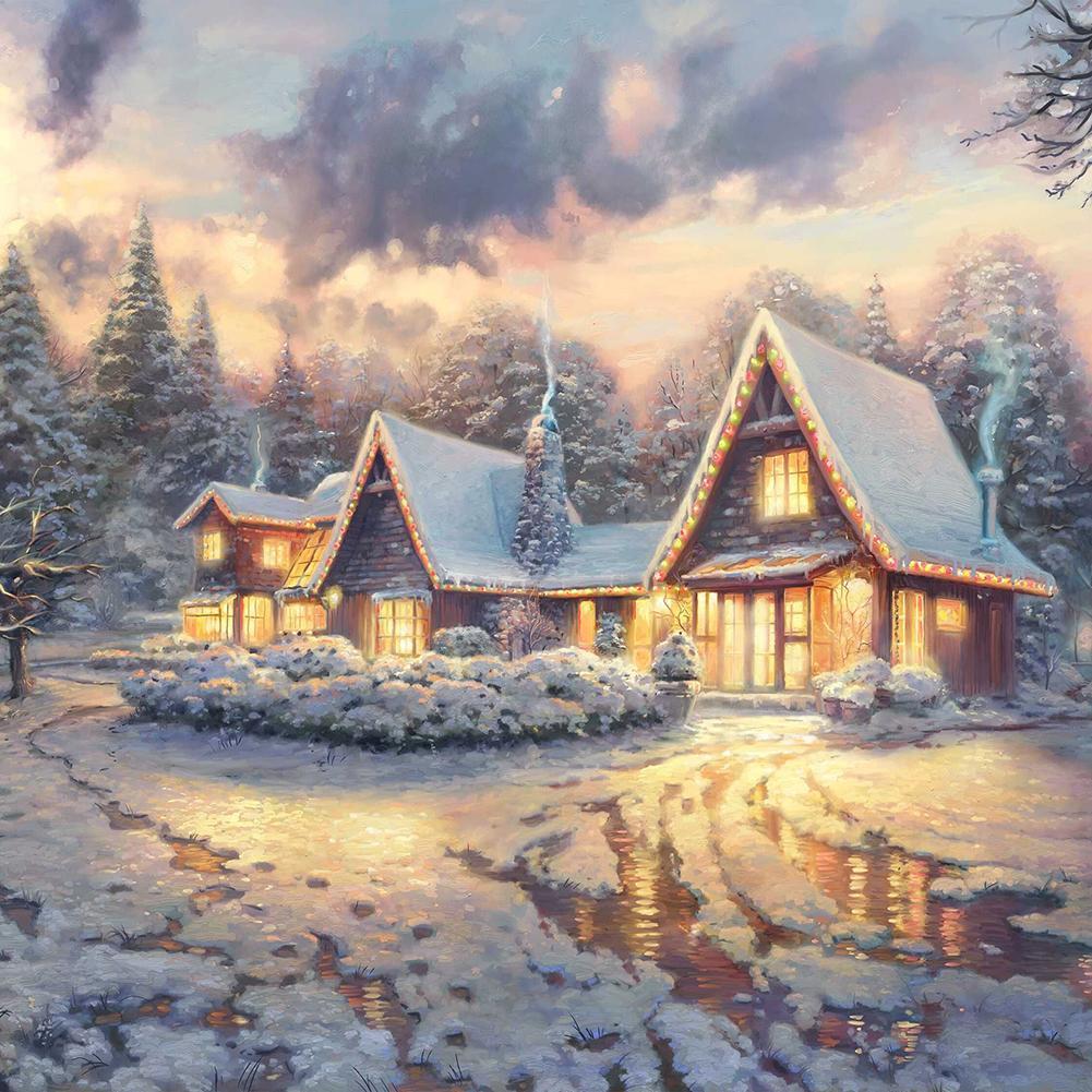 Snow Scene  - Full Drill Round Drill - 30x30cm