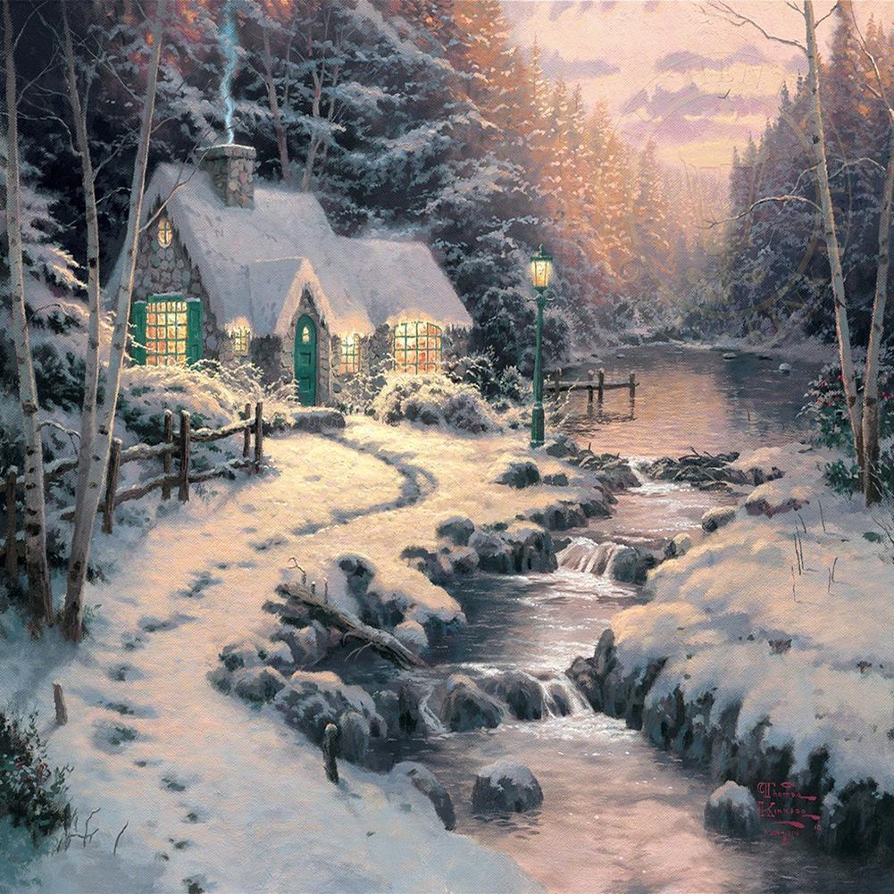 Snow Scene  - Full Drill Round Drill - 30x30cm