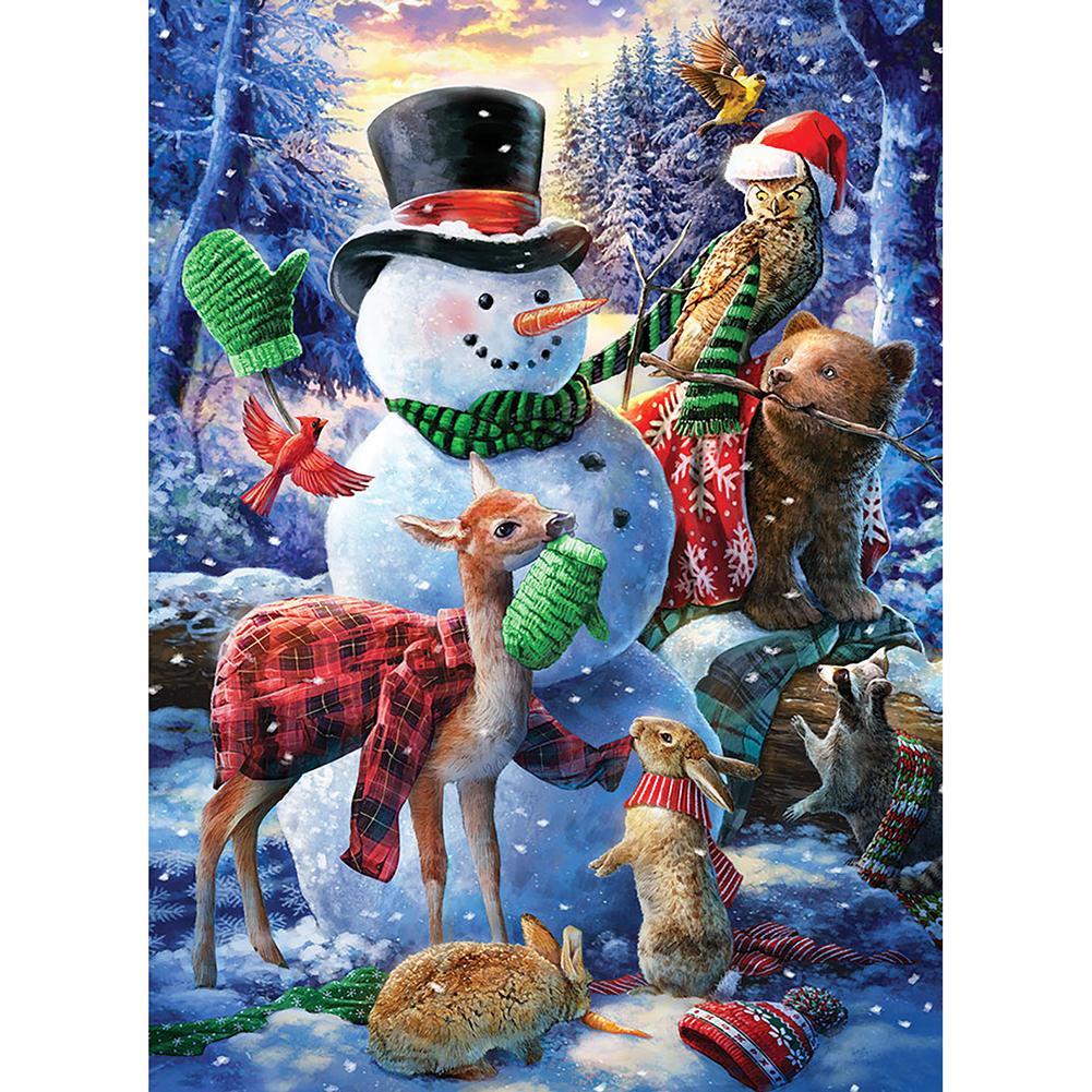 Snowman  - Full Drill Round Drill - 30x40cm