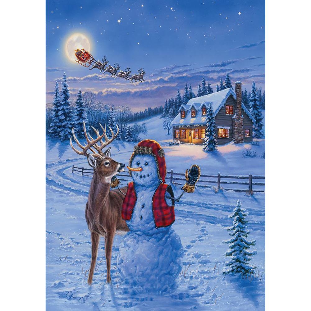 Snowman  - Full Drill Round Drill - 30x40cm