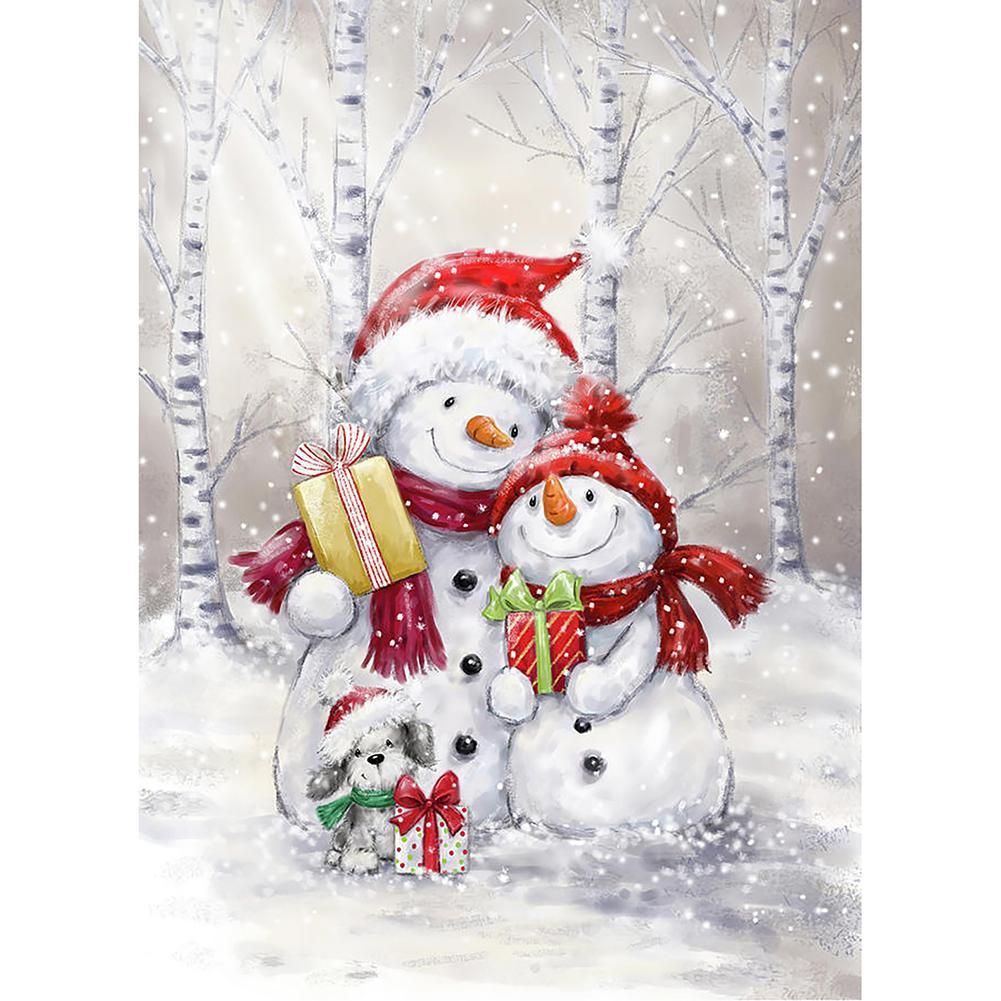 Snowman  - Full Drill Round Drill - 30x40cm