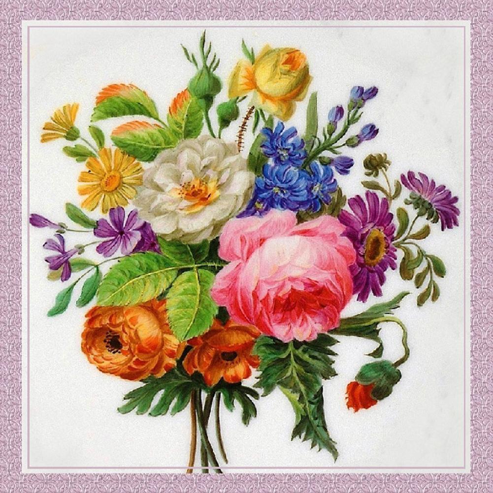Flowers  - Full Drill Round Drill - 30x30cm