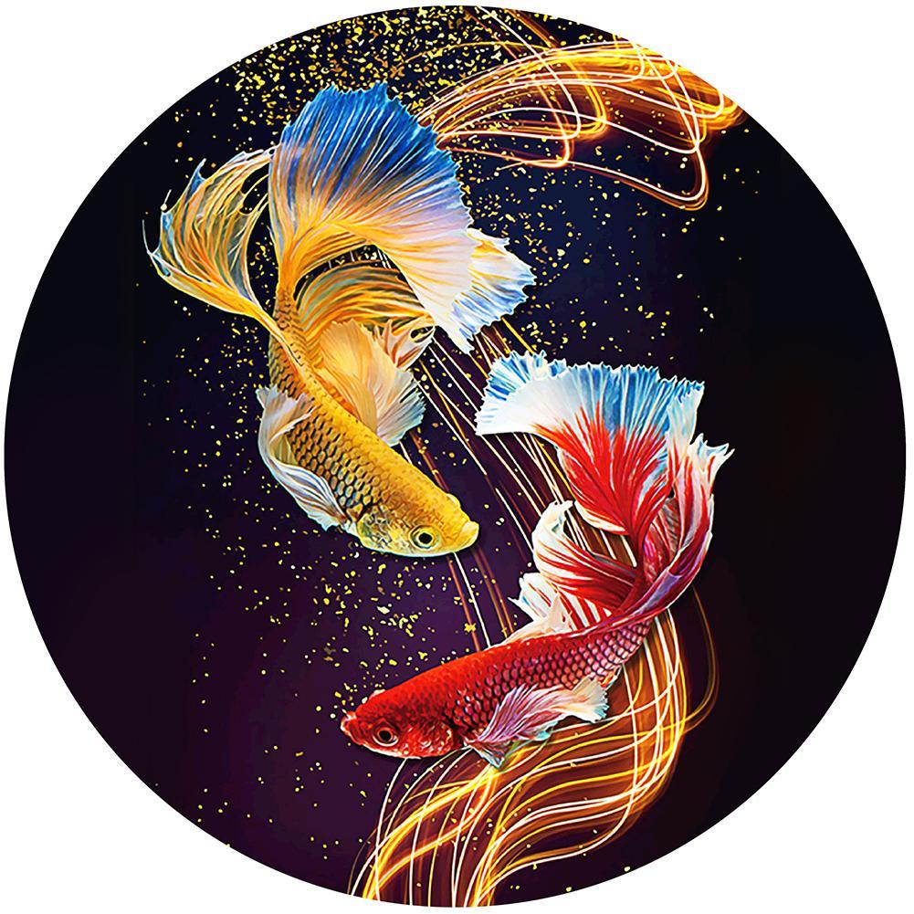 Fish - Full Drill Round Drill - 40x40cm