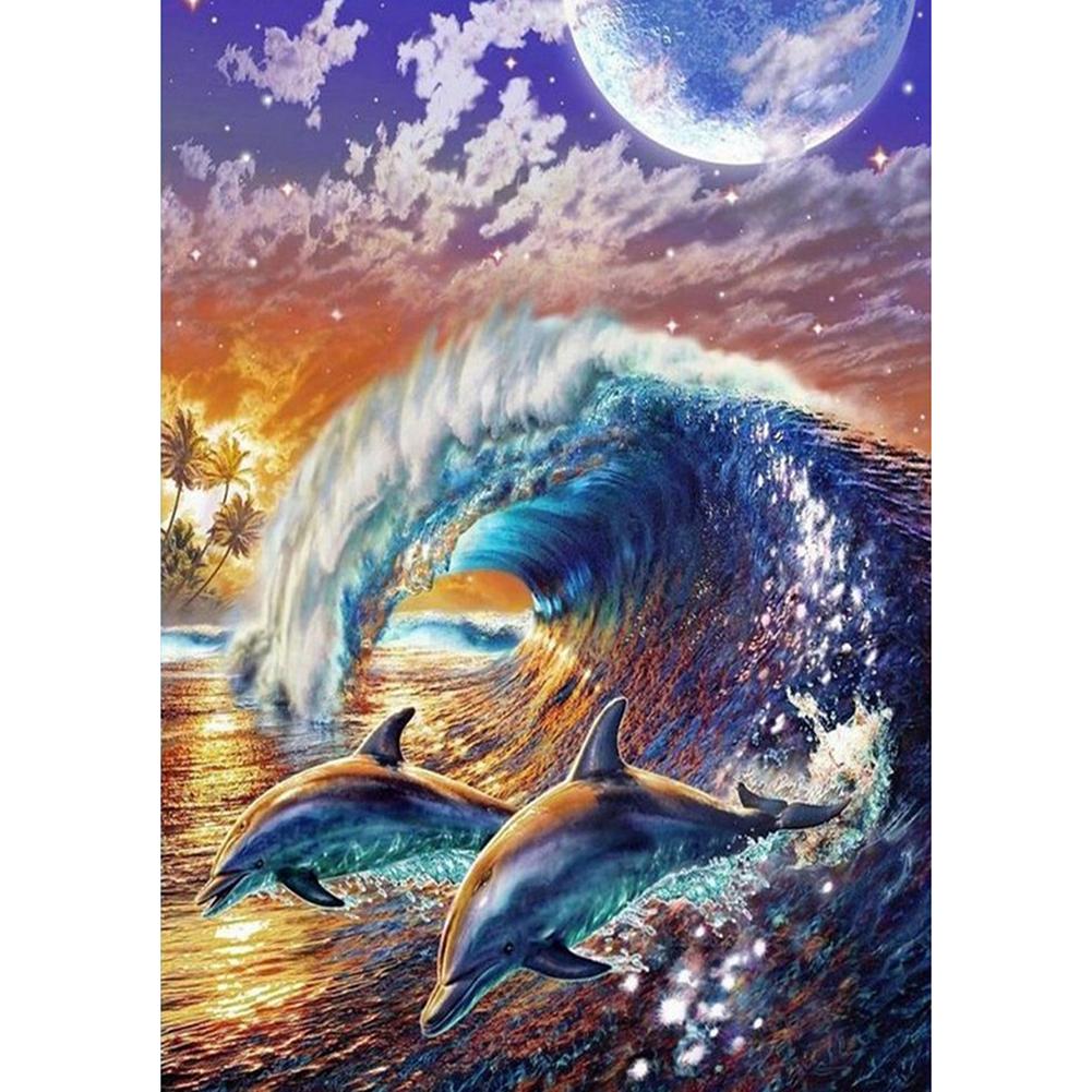 Dolphin  - Full Drill Round Drill - 30x40cm