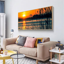 Load image into Gallery viewer, 100x40cm Sunset Reed Marshes - Full Drill Round Drill - 100x40cm
