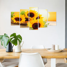 Load image into Gallery viewer, Sunflower 5 Panel - Full Drill Round Drill - 95x45cm
