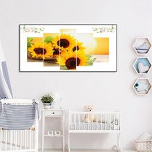 Load image into Gallery viewer, Sunflower 5 Panel - Full Drill Round Drill - 95x45cm
