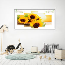 Load image into Gallery viewer, Sunflower 5 Panel - Full Drill Round Drill - 95x45cm
