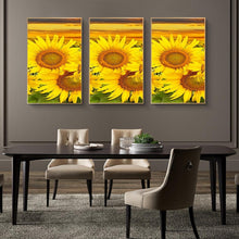 Load image into Gallery viewer, Sunflower 3 Panel - Full Drill Round Drill - 45x70cm
