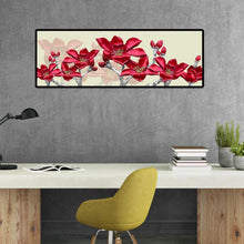 Load image into Gallery viewer, Red Flower Stitching Landscape - Full Drill Round Drill - 80x30cm
