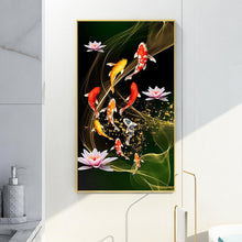 Load image into Gallery viewer, 45x85cm Koi Fish Lotus - Full Drill Round Drill - 45x85cm
