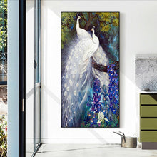 Load image into Gallery viewer, White Peafowl - Full Drill Round Drill - 45x85cm
