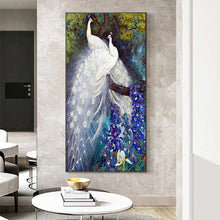 Load image into Gallery viewer, White Peafowl - Full Drill Round Drill - 45x85cm
