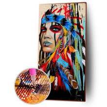 Load image into Gallery viewer, 45x85cm Aboriginal Girl - Full Drill Round Drill - 45x85cm
