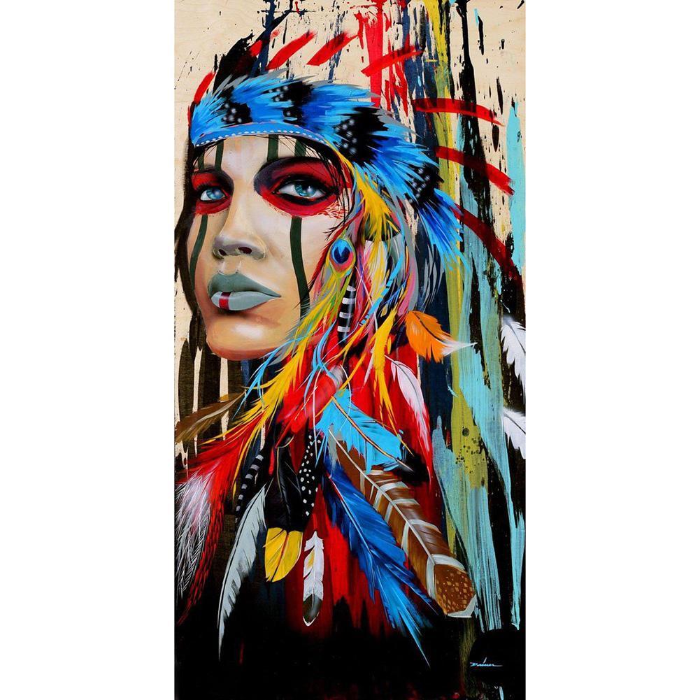 45x85cm Aboriginal Girl - Full Drill Round Drill - 45x85cm