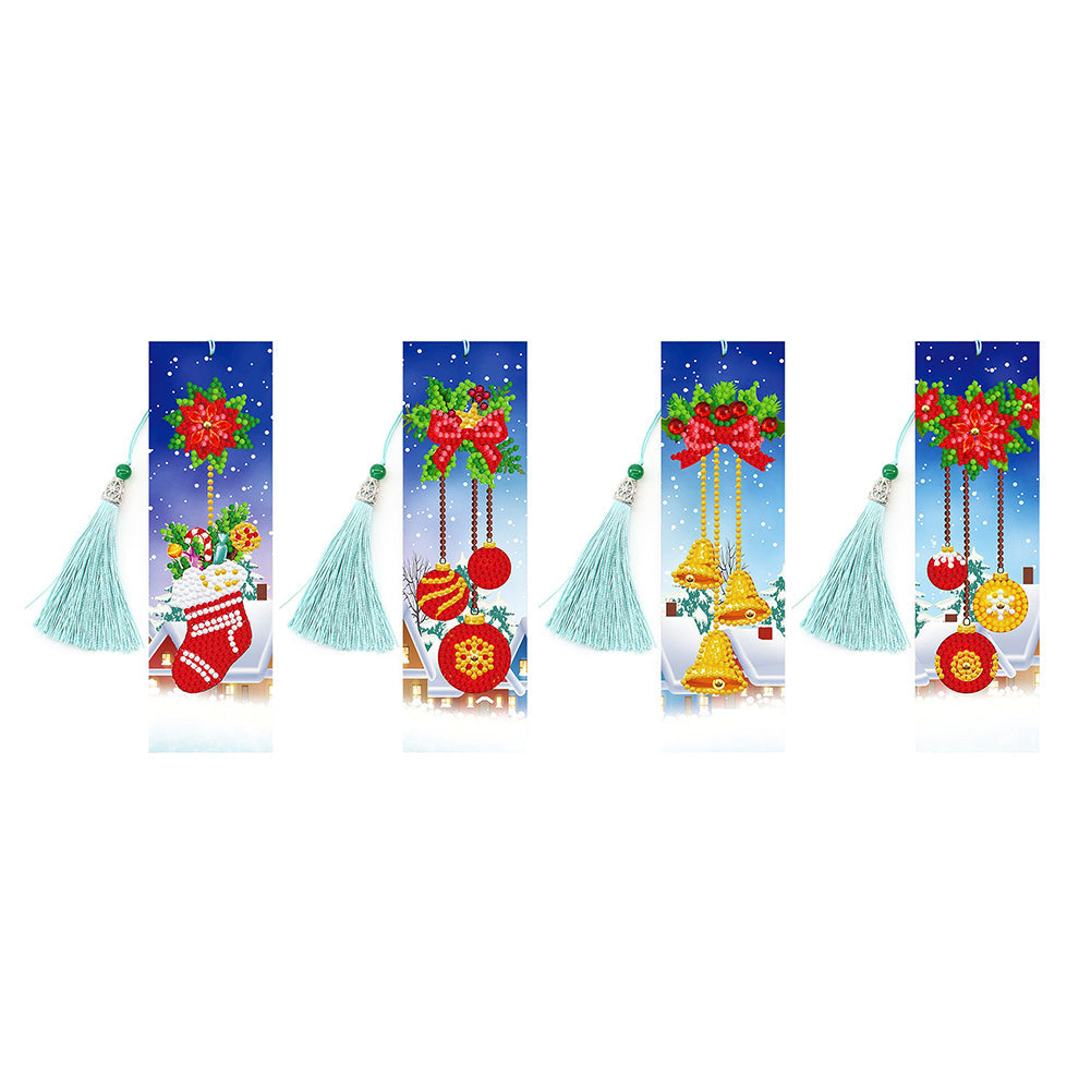 4pcs Christmas-DIY Diamond Painting Bookmark