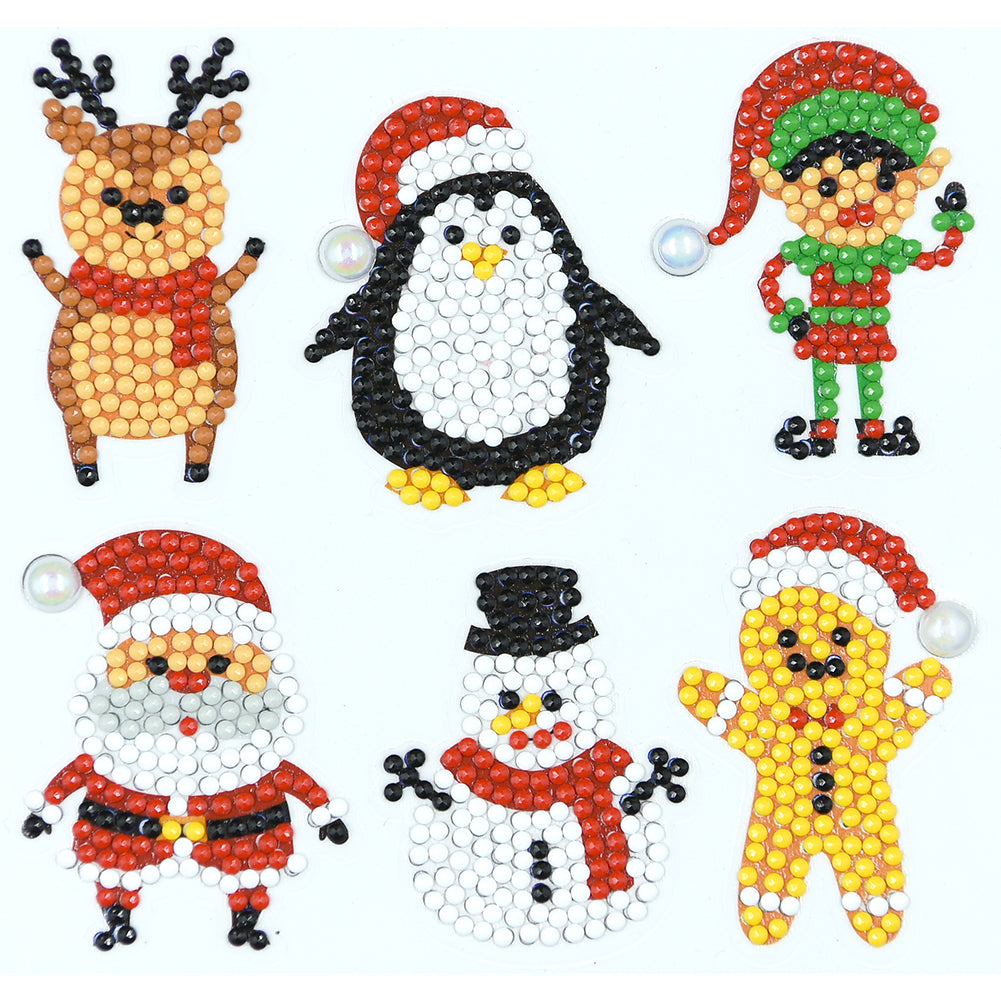 6pcs-Christmas-Diamond Painting Free Stickers