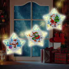 Load image into Gallery viewer, 3pcs/set Diamond Painting Christmas Tree Led Hanging Lights
