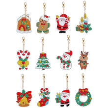 Load image into Gallery viewer, 12Pcs/Set Christmas-Double Side Drill-Diamond Keychain
