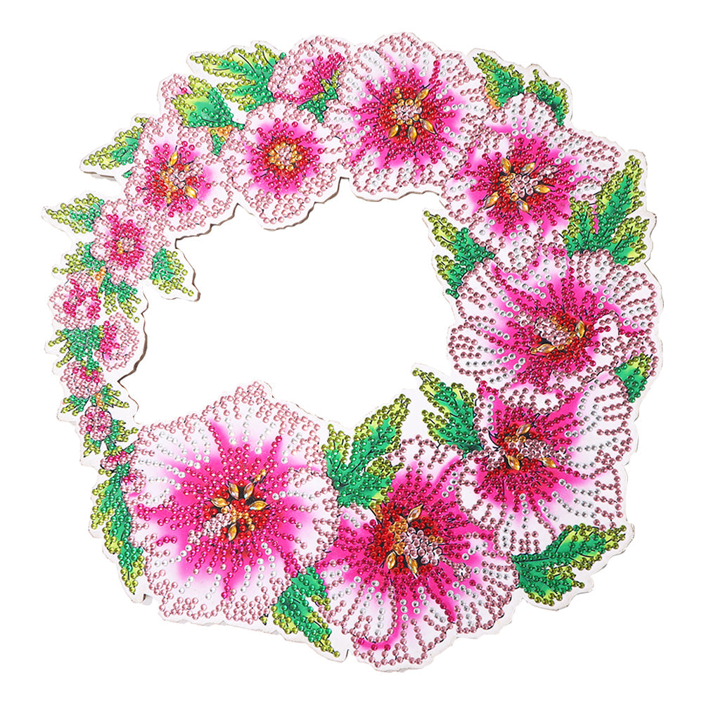 Flower-Single Side Drill-Diamond Wreath