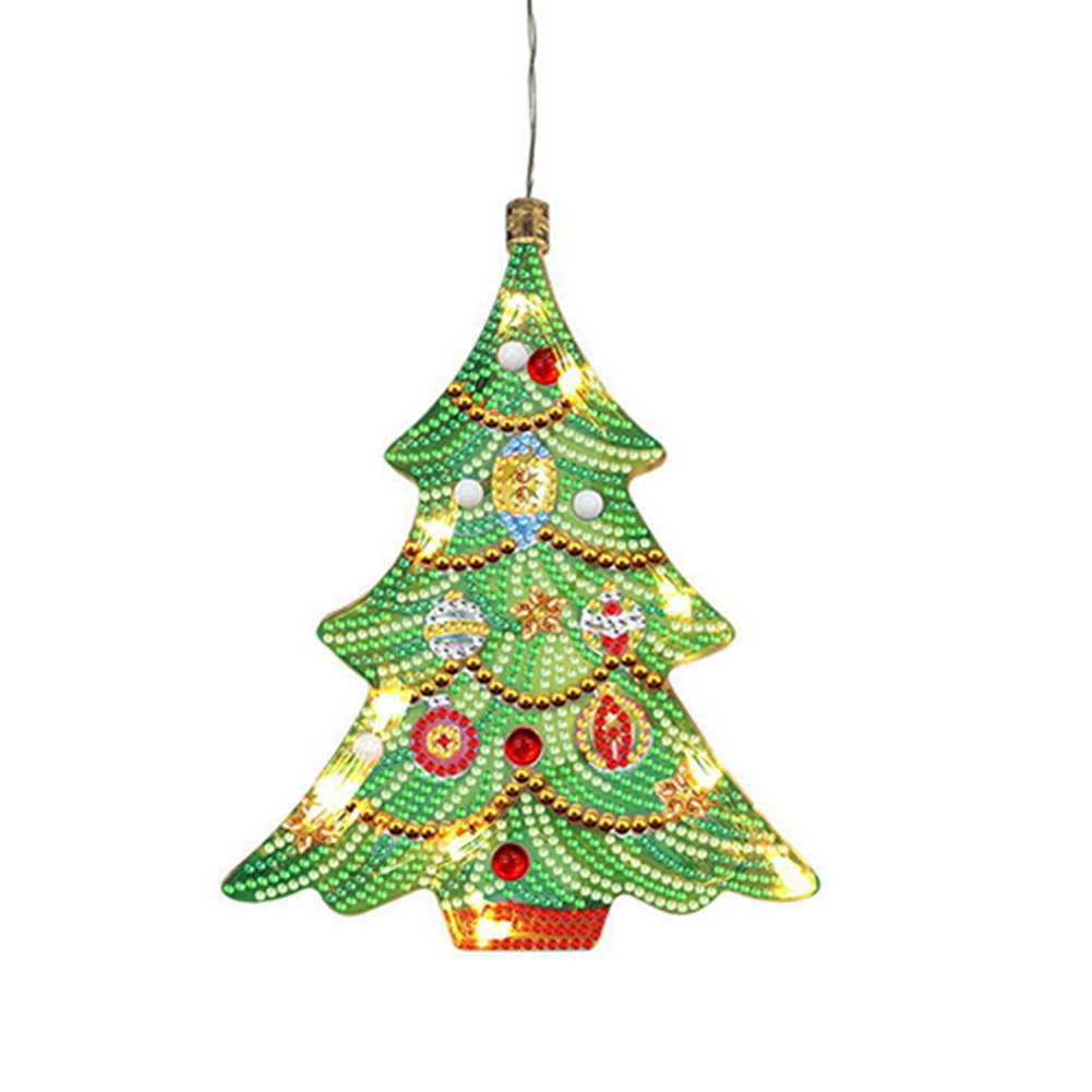 5D Christmas Diamond Painting Hanging Light Festive Rhinestone Lamp Pendant Kits