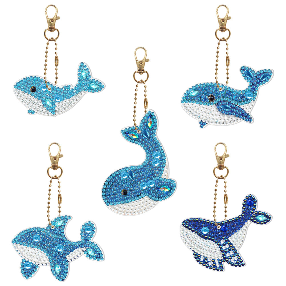 5pcs Whale Double Sided Keychain