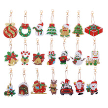 Load image into Gallery viewer, 12pcs Santa Claus Christmas Double Sided Keychain
