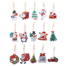 Load image into Gallery viewer, 12pcs Santa Claus Christmas Double Sided Keychain
