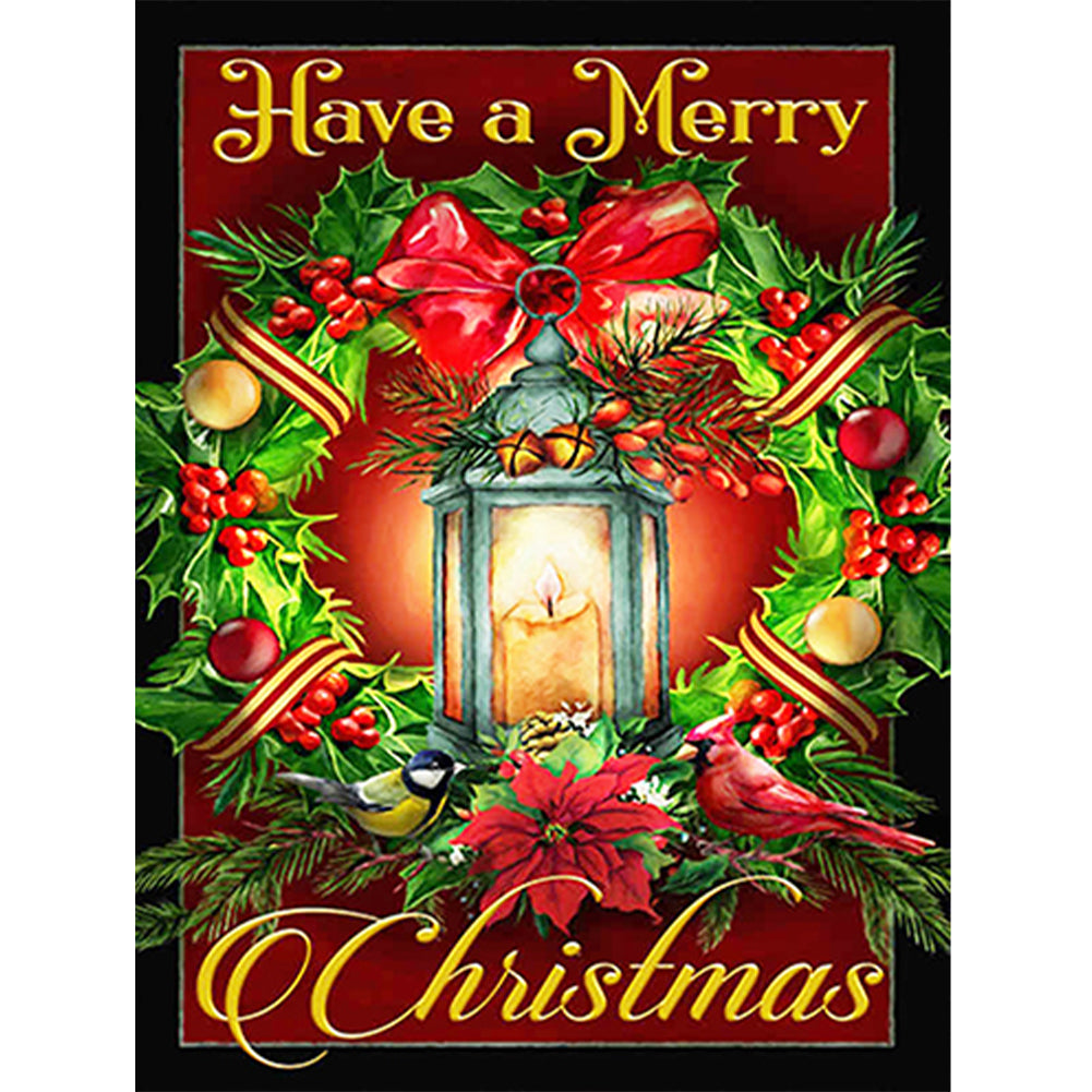 Christmas Flower-Full Round Diamond Painting-30x40cm