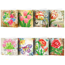 Load image into Gallery viewer, 8pcs/Set-Flower-Diamond Greeting Cards
