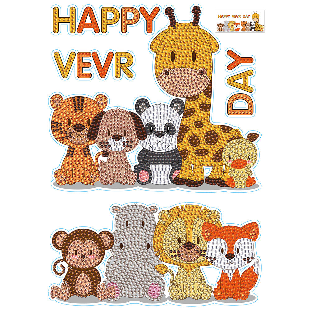2pcs/set-Animal-Diamond Sticker