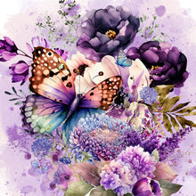 Load image into Gallery viewer, Lavender Butterfly-Full Round Diamond Painting-30x30cm
