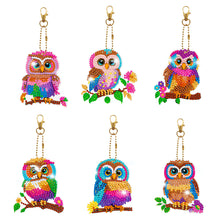 Load image into Gallery viewer, 5/6pcs Sets-Cartoon Animal-Double Side Drill-Diamond Keychain
