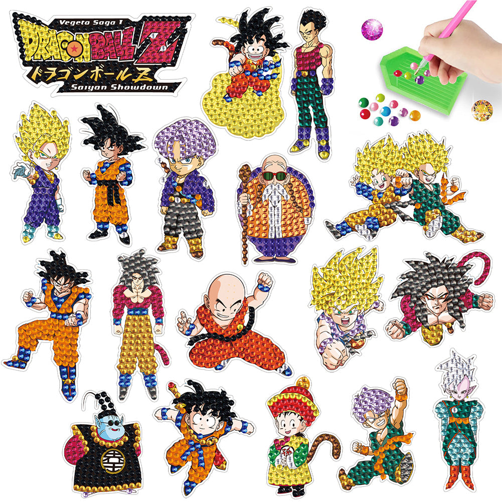 2pcs/set-Dragon Ball-Diamond Sticker