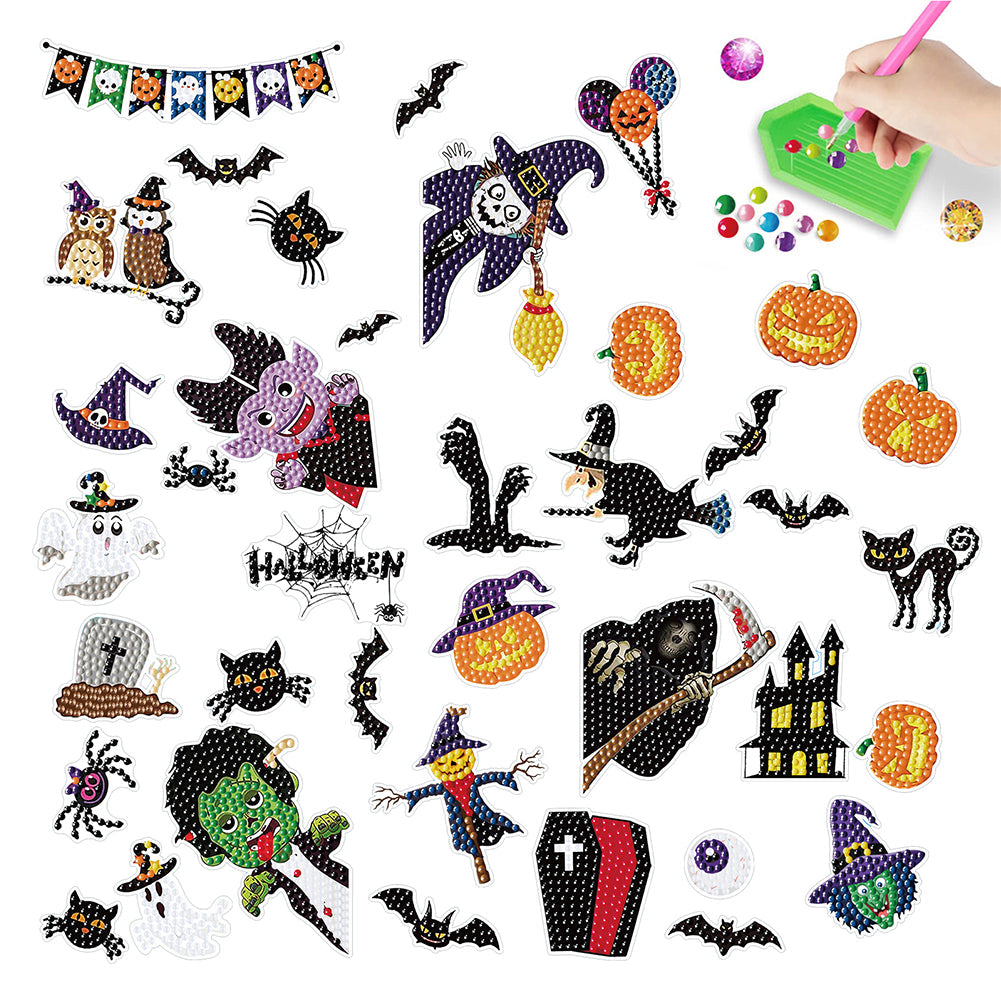 4pcs/set-Halloween-Diamond Sticker