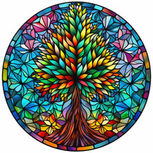 Load image into Gallery viewer, Stained Glass Christmas-Full Round Diamond Painting-30x30cm
