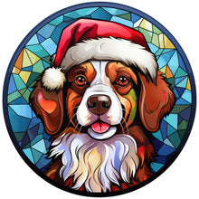 Load image into Gallery viewer, Stained Glass Christmas-Full Round Diamond Painting-30x30cm
