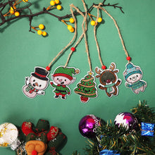 Load image into Gallery viewer, 5pcs/set Double Sided Christmas DIY Diamond Painting  Hanging Pendant Trees Decoration
