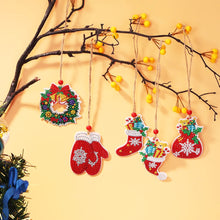 Load image into Gallery viewer, 5pcs/set Double Sided Christmas DIY Diamond Painting  Hanging Pendant Trees Decoration
