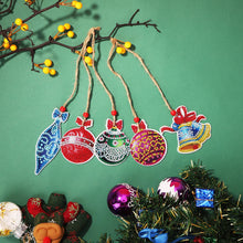 Load image into Gallery viewer, 5pcs/set Double Sided Christmas DIY Diamond Painting  Hanging Pendant Trees Decoration
