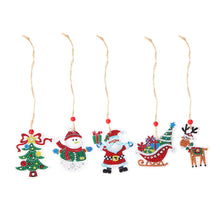 Load image into Gallery viewer, 5pcs/set Double Sided Christmas DIY Diamond Painting  Hanging Pendant Trees Decoration
