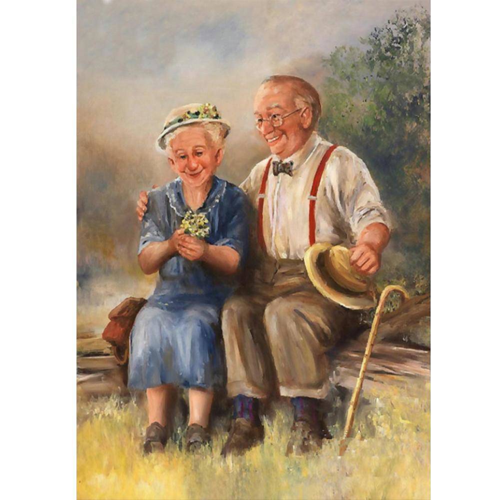 Warm Old Lovers - Full Drill Round Drill - 30x40cm
